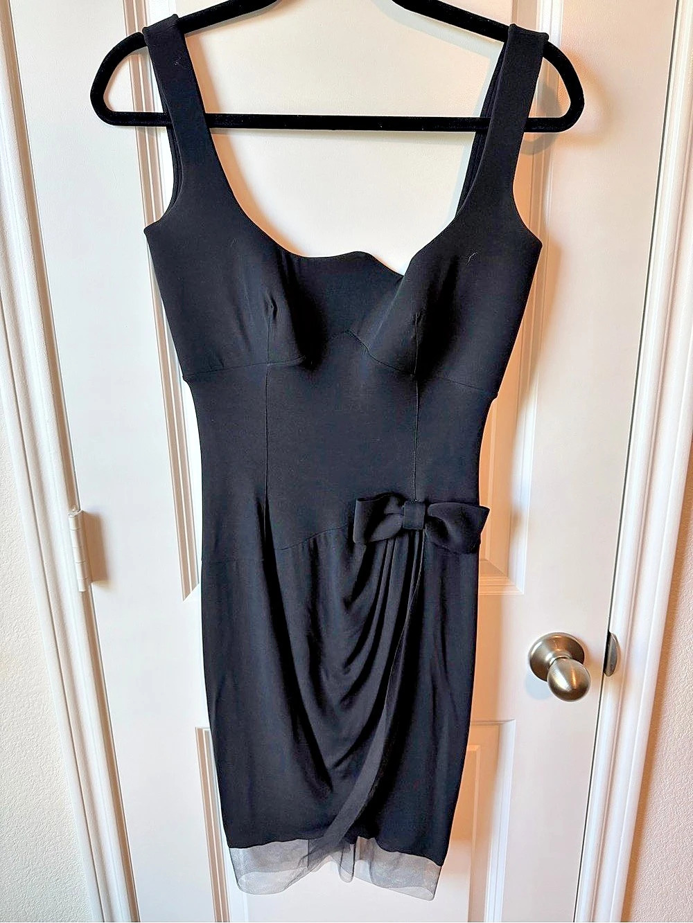 Blumarine Black Draped Cocktail Dress
